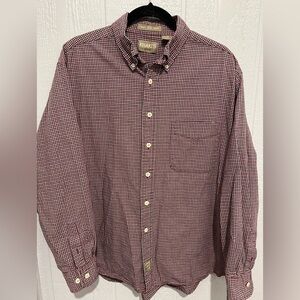 EUC ARROW size large long sleeve button up shirt red white and blue